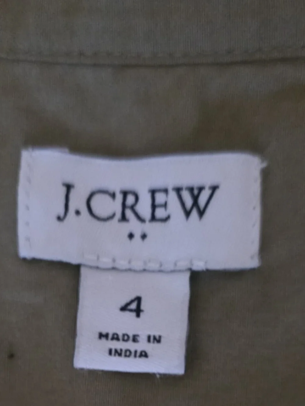 J. Crew Olive Button-Front Midi Dress
